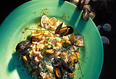 Receta de risotto con mejillones