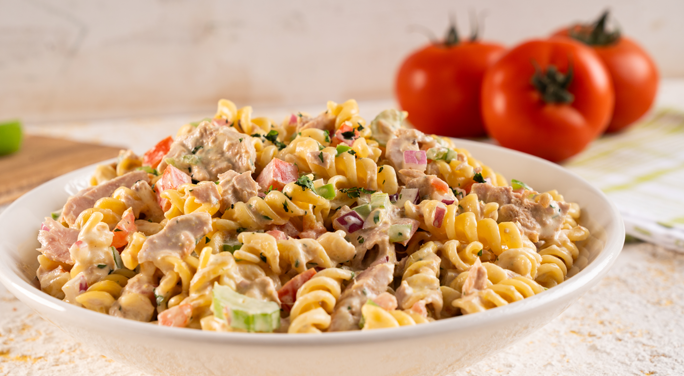 Ensalada de Fideo tornillo con atún