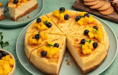 Cheesecake de mango y canela