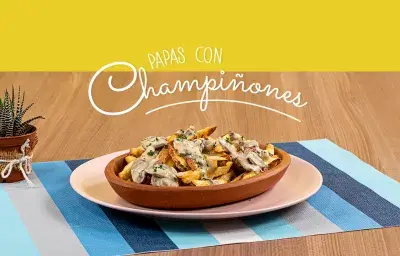 PAPAS CON CHAMPIÑONES