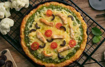 Pizza Sin Gluten de Pollo al Pesto