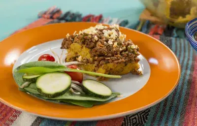 Torta de verde rellena con carne