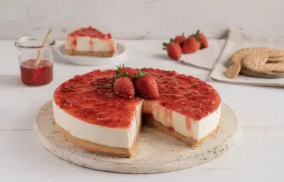 Cheesecake de Fresa Fácil y sin Horno