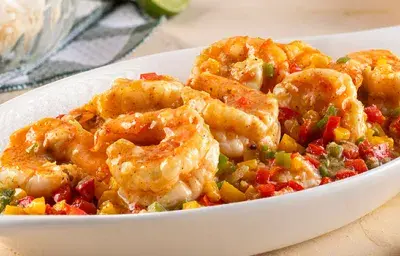 camarones con salsa de ajo