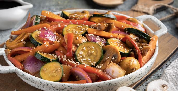 Salteado de vegetales al wok