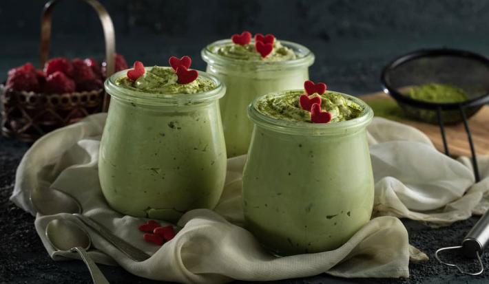 Mousse de Matcha y Chocolate Blanco