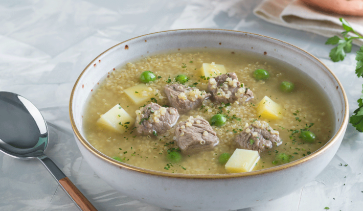 sopa de quinua con carne