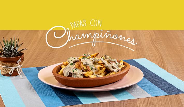 PAPAS CON CHAMPIÑONES