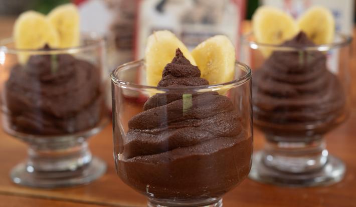 Mousse de chocolate y banana