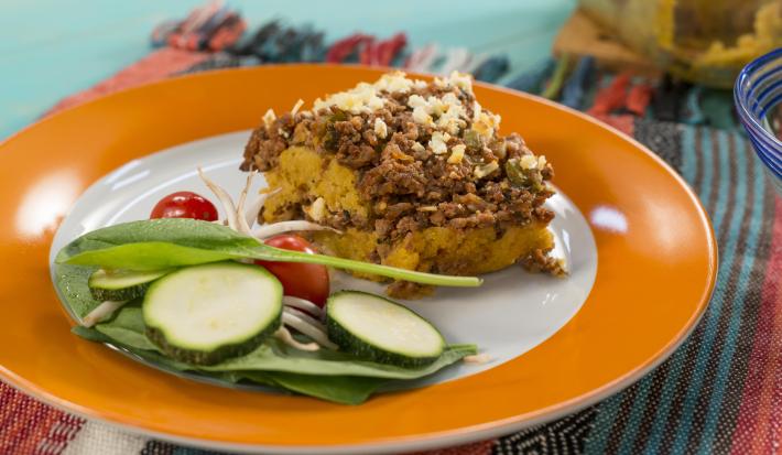 Torta de verde rellena con carne