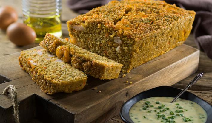 Torta de quinua y camarón